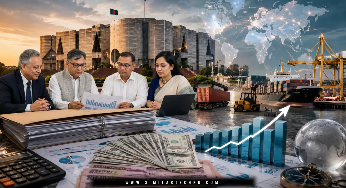 বৈদেশিক ঋণের ফাঁদে কি বাংলাদেশ? বৈদেশিক ঋণের আসল চিত্র কী? 1 A symbolic representation of Bangladesh's foreign debt and economy.