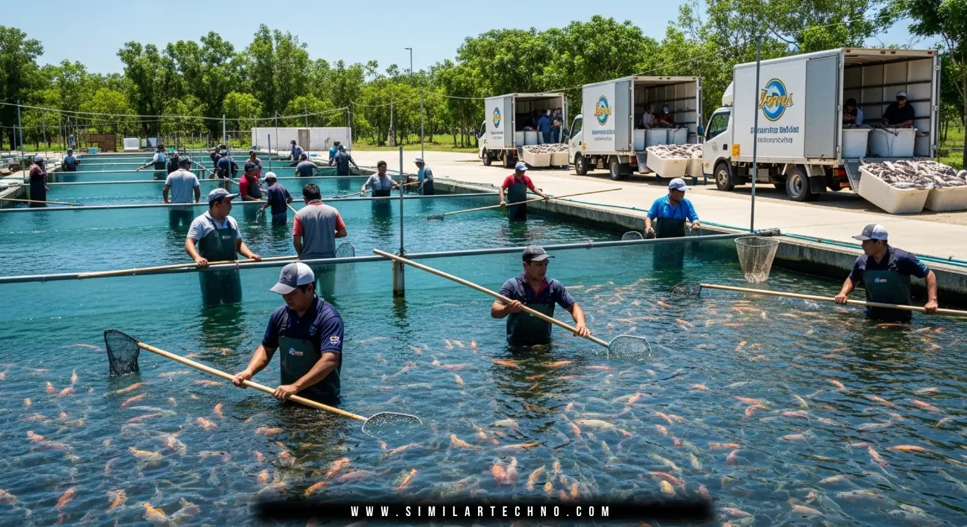 Commercial fish farming and marketing