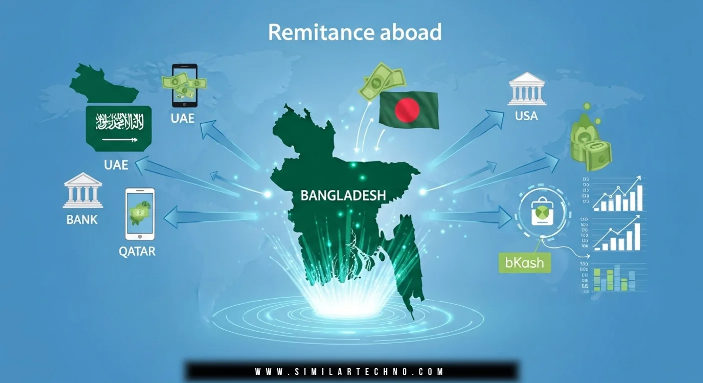 Infographic style of remittance economy