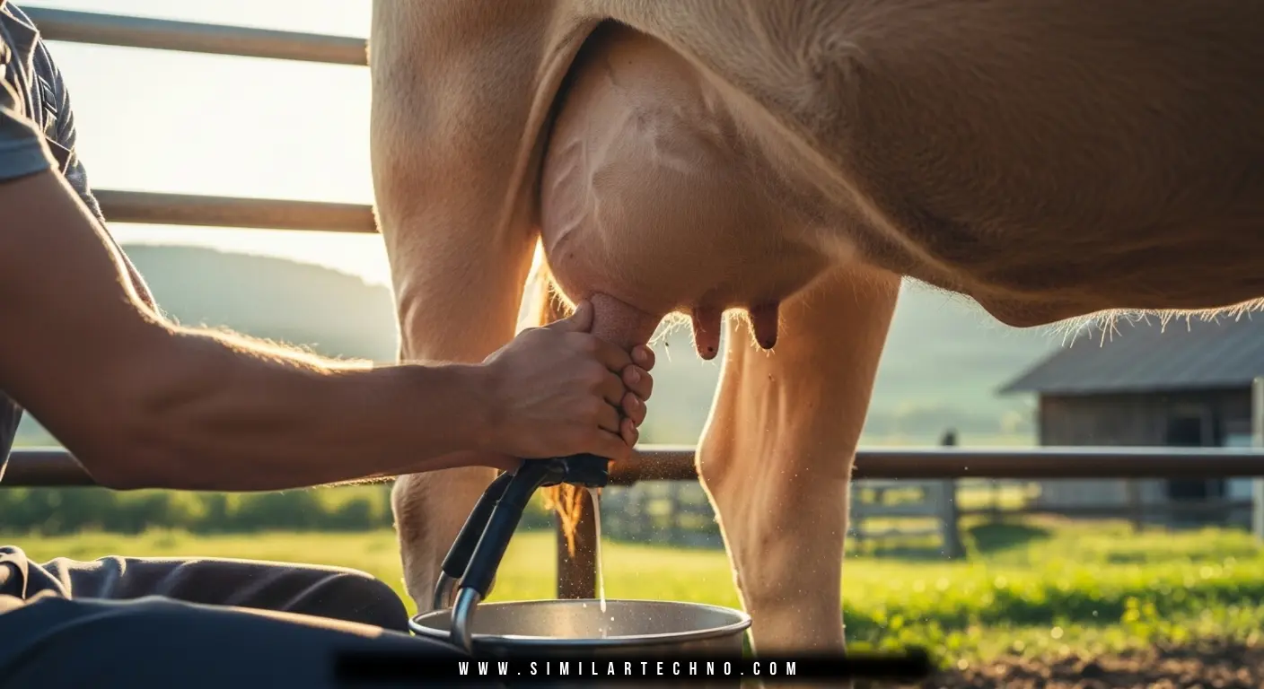 Milk production and care scene